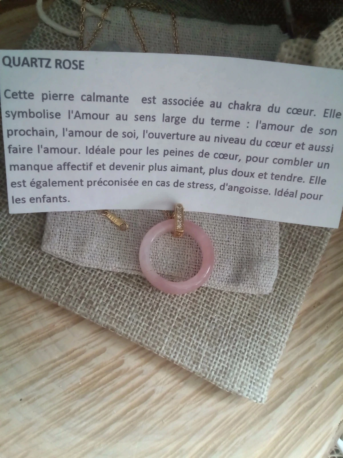 Colar de anel de quartzo rosa – photo 3